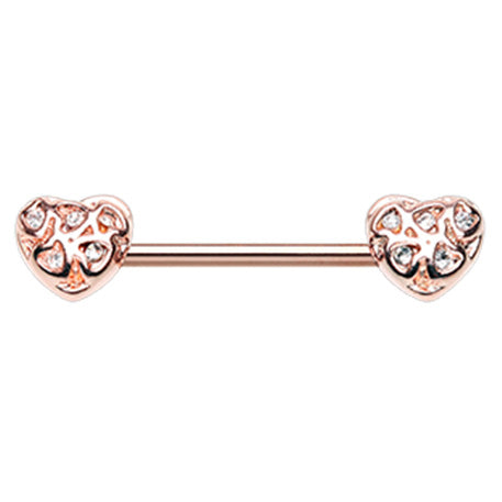 Rose gold heart hot sale nipple bar