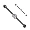 Black Plated Regal Industrial Barbell Body Jewellery