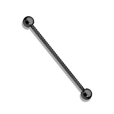 Black Plated Twisted Rope Industrial Barbell Body Jewellery