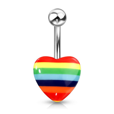 Gay Pride Rainbow Heart Belly Bar