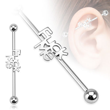 FUCK ME Industrial Barbell Body Jewellery