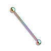 Rainbow Plated Twisted Rope Industrial Barbell Body Jewellery