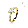 Forbidden Love Titanium Clicker Earring with Yellow Gold PVD