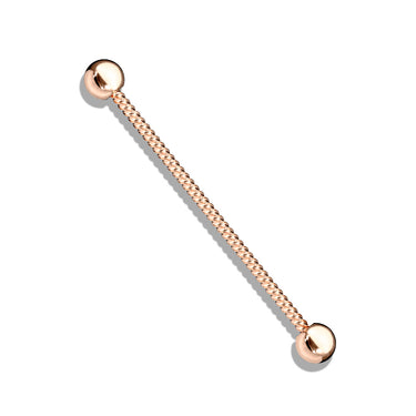 Rose-Gold Plated Twisted Rope Industrial Barbell Body Jewellery