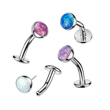 Opal Titanium Basic Threadless Floating Convex Base Belly Bar