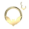 Precision Bat Seamless Segment Clicker with Gold Plating. Earring or Septum