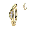 Gem Wave Belly Hoop with Gold Plating