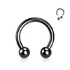 Metallic Black Circular Horse Shoe Body Jewellery