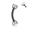 Metallic Black 16g Petite Opal Duo Body Jewellery