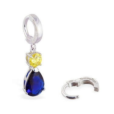 TummyToys® Sapphire and Citrine CZ Drop