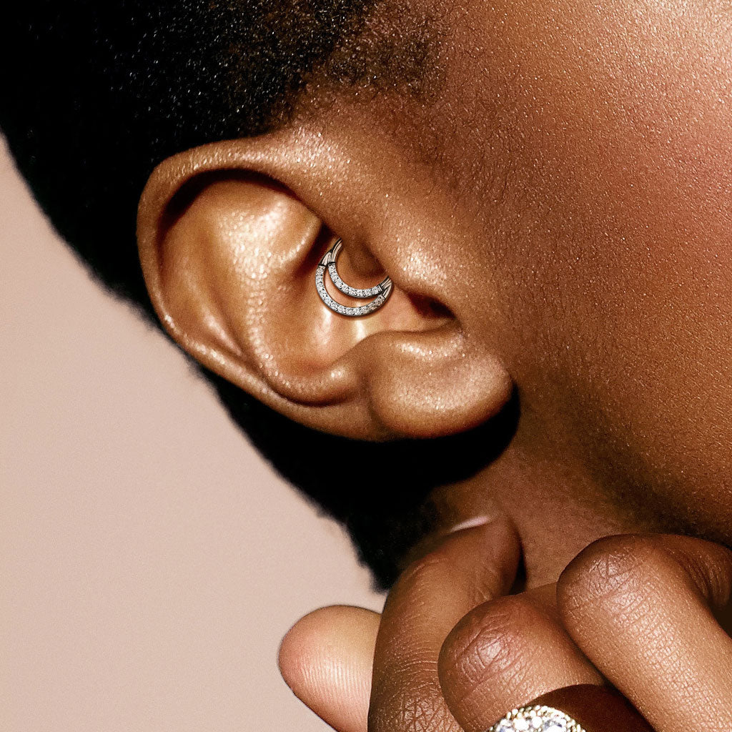 The Amara Solid Titanium Hinged Clicker Earring