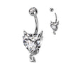 Horny Little Devils Love Heart Belly Ring