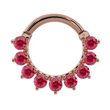 Garnet Paved Nipple Clicker Jewellery in 14K Rose Gold