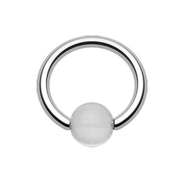 GLOW in the Dark Captive Ball Steel Navel Ring