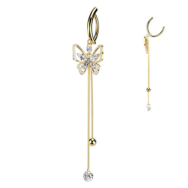 Jollie Butterfly Belly Clicker with Gold Plating