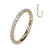 Crystal SIDE Paved Segment Clicker with Gold Plating
