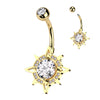 The Compass Fixed Belly Bar with Gold Plating