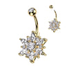 Dazie Days Flower Belly Ring with Gold Plating