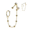 Chained Offspring Double Stack Earring with Gold Plating