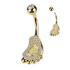 Bare Foot Fixed Belly Bar with Gold Plating