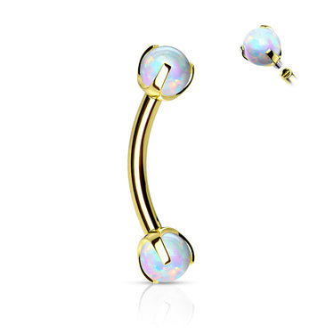 16g Petite Opal Duo Body Jewellery with Gold Plating