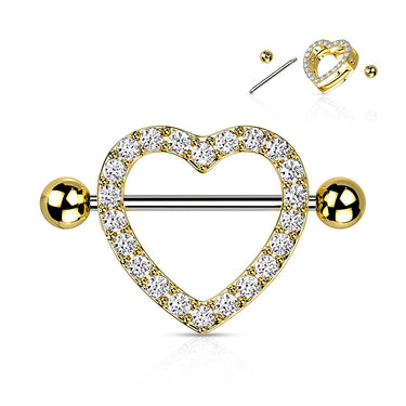 The 3D Love Heart Nipple Shield with Gold Plating