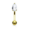 16g Petite Teardrop Body Jewellery with Gold Plating