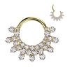 Gold Titanium Castled Jewels Hinged Clicker Body Jewellery