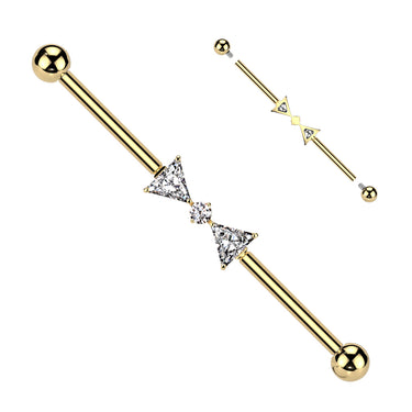 Shapes Gold Titanium Industrial Barbell with Internal Threading