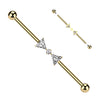 Shapes Gold Titanium Industrial Barbell with Internal Threading