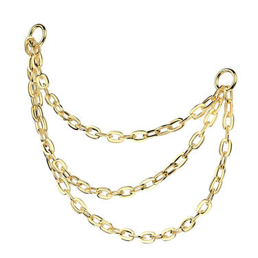 Gold Titanium Triple Connector Chain