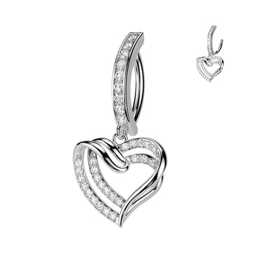 Silver Heart Hugger Huggy Belly Bar