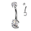 Titanium Oval Belly Ring with Internal Threading