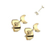 Gold Titanium Moon Earring with Traditional Butterfly Backing (PAIR)