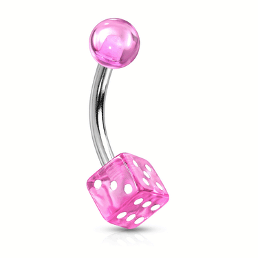 UV Acrylic Dice Belly Rings