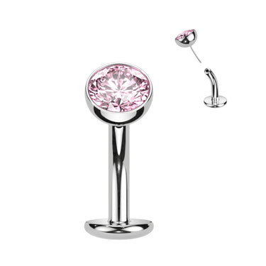 Titanium Basic Threadless Floating Convex Base Belly Bar