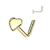 Little Lover L-Shape Heart Nose Stud in 14K Yellow Gold