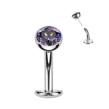 Titanium Basic Threadless Floating Convex Base Belly Bar