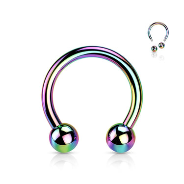 Rainbow Metallic Horseshoe Body Jewellery