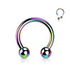 Rainbow Titanium Circular Horseshoe Body Jewellery