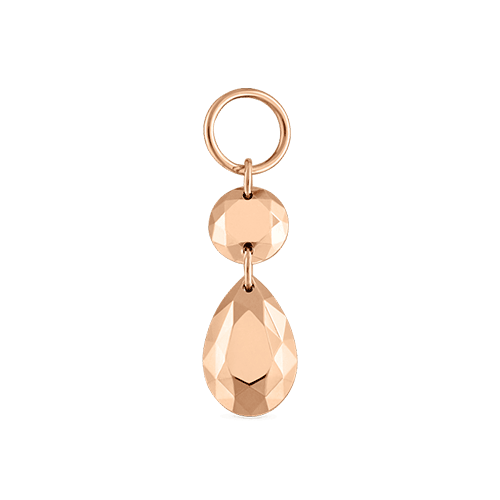 Double Faceted Gold Charm by Maria Tash in Rose Gold.