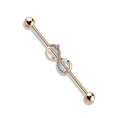 Infinity Industrial Barbell Body Jewellery In Rose Gold