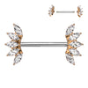 Krystallia Jewelled Nipple Barbell with Rose Gold Plating