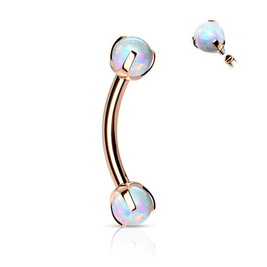 Rose Gold 16g Petite Opal Duo Body Jewellery