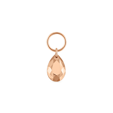 Faceted Gold Pear Charm by Maria Tash in Rose Gold.