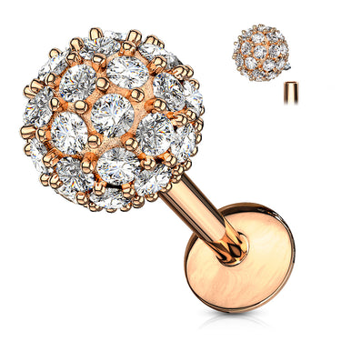 Rose Gold Motley™ Threaded Stud Body Jewellery. Earrings, Lips, Tragus and Cartilage.