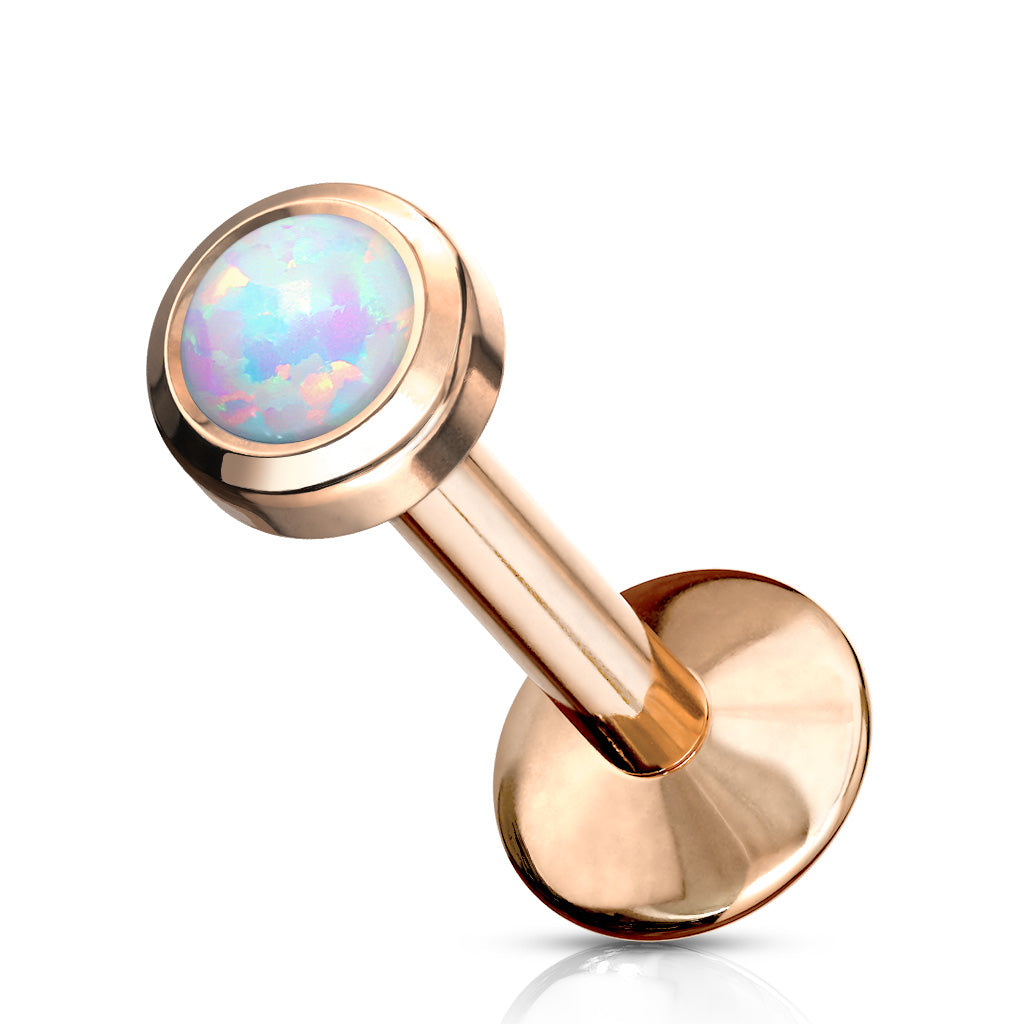 16g Rose Titanium Opal Body Jewellery. Labret, Monroe, Tragus and Cartilage Earrings.