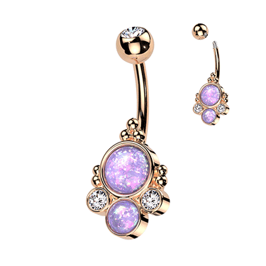 Zelda Opal Blitz Belly Ring with Rose Gold Plating