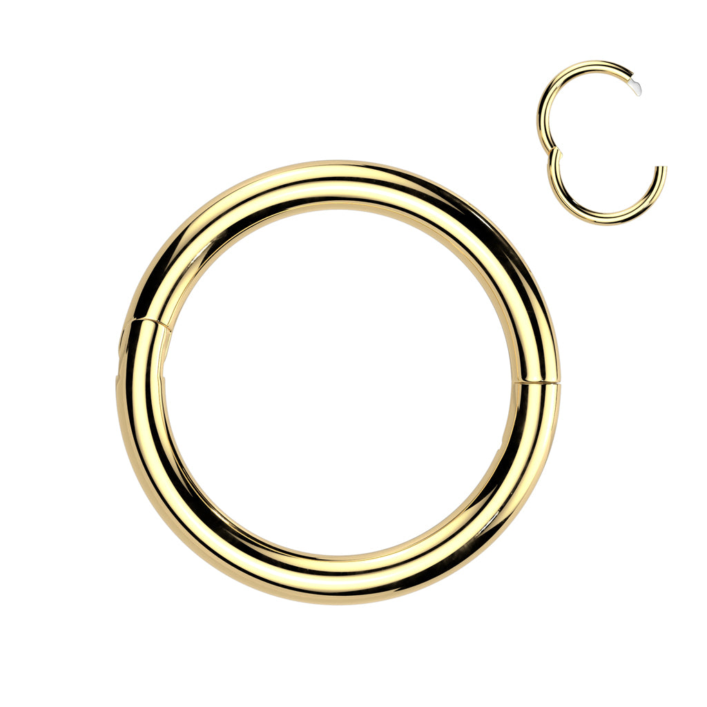 Gold Titanium Seamless Hinged Clicker Body Jewellery