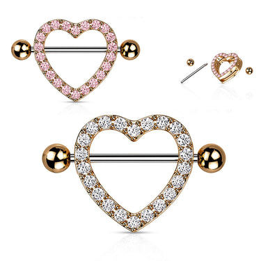 The 3D Love Heart Nipple Shield with Rose Gold Plating